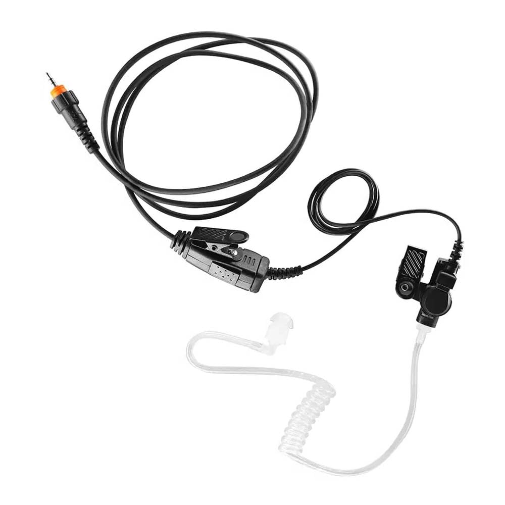 Covert acosutic tube with in-line PTT Microphone for Motorola CLP1010e CLP1040e CLP446e CLPe Plus CLP1080e and CLP1083e Two Way Radios