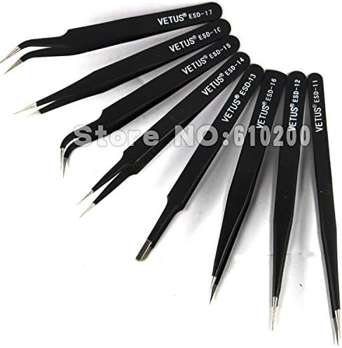 New 8/Pcs High Precision Tweezer Set Stainless Tweezers Tools Kit for Sundry Repair