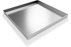 jkxoo Washing Machine Pan-32" x 32" x 2.5" Heavy Duty 304 Stainless Steel Washing Machine Tray, Washer Pan, Drip Tray Catch, No Hole