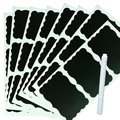 Top label 108-Pack Reusable Chalkboard Labels + 1 Chalk Pen to Decorate Your Pantry Storage & Office - Thumbnail 2