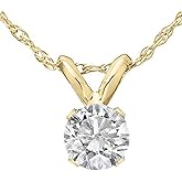 Pompeii 1/3 Ct Diamond Solitaire Pendant Necklace in 14k White Or Yellow Gold