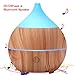 PRIBUY 200ml Humidifier, Humidifer with Bluetooth Speaker, 7 Color Soothing LED Lights, Ultrasonic Cool Mist Wood Grain Humidifier, Waterless Auto Shut-Off