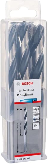 Bosch PointTeQ HSS Twist Drill Bits 5pc 11.8 x 94 x 142 mm Metal