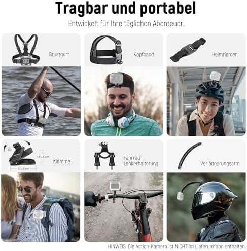 51 in 1 Action Kamera Zubehör Kit Kompatibel mit GoPro Hero 13 12 11 10 Max Insta360 GO3S GO3 X4 X3 DJI Osmo Action 5 Pro 4 3 AKASO APEMAN, inklusive Aufbewahrungsbox