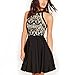 Dreaweet Women's Mesh Vintage Floral Lace Swing Halter Neck Sleeveless Skater Dress