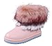 Womens Winter Suede (leather) Snow Ankle Boots Faux Fur Flat Shoes
