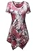 DJT Womens Short Sleeve Tie Dyed Handkerchief Hem Tunic