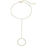 Beixiter Sterling Silver Finger Ring Bracelet Hand Chain for Women, 7" to 9" Adjustable Wrist Length 14K Gold Slave Bracelets