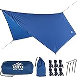 Proventure Large Hammock Rain Fly, Camping Tent Tarp- Premium Waterproof Hammock Shelter. Lightweight Ripstop Nylon 210D. Fast Set Up. No Instructions Needed. A Hammock Camping Essential! (12x9ft HEX)