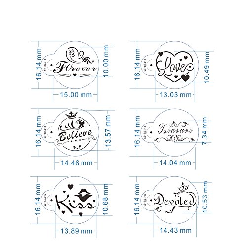 6pcs/set Forever Love Cookie Stencil Set Kiss Cupcake Stencils Wedding Cookies Stencil Template ST-864