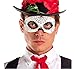 Party King Men's Day of The Dead Senor Mask Costume Accessory, Black/White, One Size
