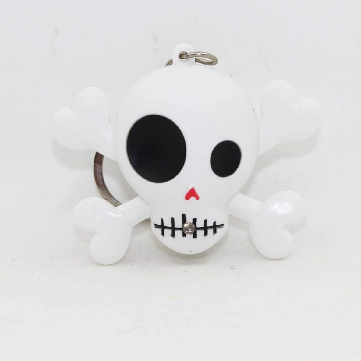 Noradtjcca Creative Halloween Keyring Cute Shaped With LED & Sound Emitting Horror Ghost Head Keychain Hanging Gift