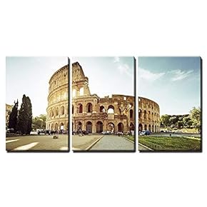 Colosseum in Rome and Morning Sun Italy x3 Panels