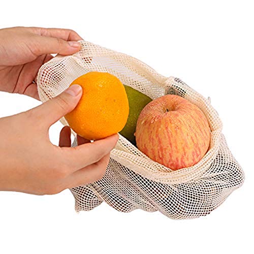 Mayunn 6/8Pcs Mesh Bags Reusable Washable Breathable Eco Friendly Bag for Storage Fruit Vegetable (6Pcs) - Thumbnail 3