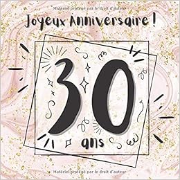 Livre D Or 30 Ans Anniversaire Cadeau Merveilleux Souvenirs Design Moderne Et Original Rose 50 Pages A Remplir Par Les Invites Felicitations Joyeux Anniversaire French Edition Boisee Papeterie Amazon Com Books
