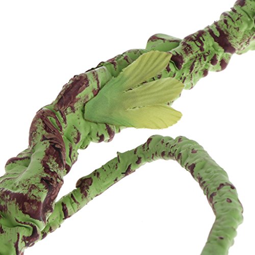 Qupida 1.6Meter Long Plastic Artificial Ivy Vine for Reptile Amphibian Green Simulation Plants Pet House Decor Jungle Habitat (Thin and long)