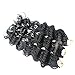 Wavy Senegalese Twist Crochet Braids Synthetic Kanekalon Crochet Hair Curly Twist Braiding Hair (18 Inch, 1B#,3packs)Elisha