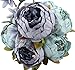 Duovlo Fake Flowers Vintage Artificial Peony Silk Flowers Wedding Home Decoration,Pack of 1 (New Grey Blue)