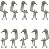 Ginyrerd 10 Pcs Galvanized Steel C Clamps, Adjustable U Clamps for Workbench Beam Mounting, Mini Heavy Duty Woodworking Tools for Table Edge Fixing