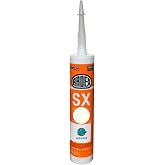 Ardex SX Silicone Caulk Sealant for Tile &amp; Stone, High Bond Strength Adhesive, 10.1 oz, Polar White - 01