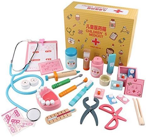 YOOMUN Doctor and Nurse Set Role Play Toy with Wooden Carrying Case for Boys and Girls, Kids and Toddlers over 3 Years Old, -Promote Fine Motor Skills, Boost Imagination &amp; Creativity