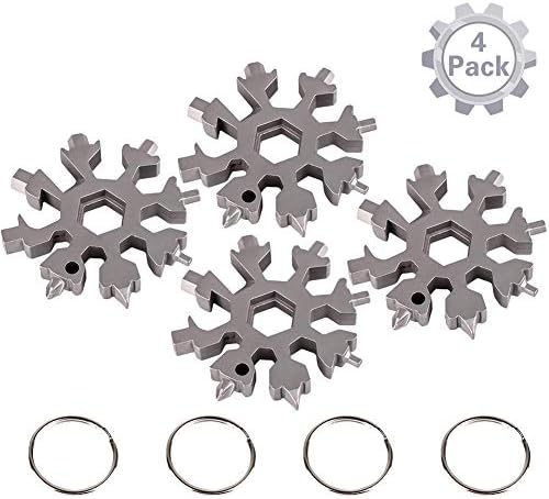 (New) 18-in-1 Stainless Steel Multitools Snowflake Keychain Tool, Snowflake Shape Multifunctional Screwdriver,18-in-1 Incredible EDC Gadgets-Men's Gift