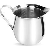 Rolin Roly 7.5 oz Milk Frothing Pitcher Stainless Steel Small Bell-Shaped Creamer Coffee Jug for Barista Cappuccino Espresso Cups Latte Art Pitcher