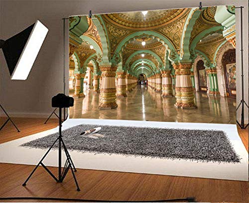 LFEEY 5x3ft Mysore Palace Backdrop Famous Scenic Spots in India Photography Background Outstanding Designs Historic Building Indoor Decors Wallpaper Photo Studio