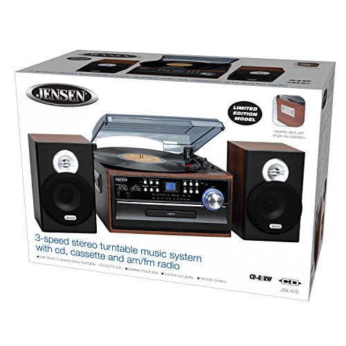 Jensen 3-Speed Turntable Music System Limited Edition JTA475W LCD