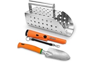 A PEERLESS SHOVEL Metal Sand Scoop - Beach Sand sifter and Metal detector sand shovel as a commonly used tool for beach sand screening, Metal detector accessories for Kids and Adults treasure hunting，Digging tools (X4)