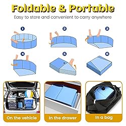 Dog Pool JECOO Kiddie Pool Hard Plastic Foldable