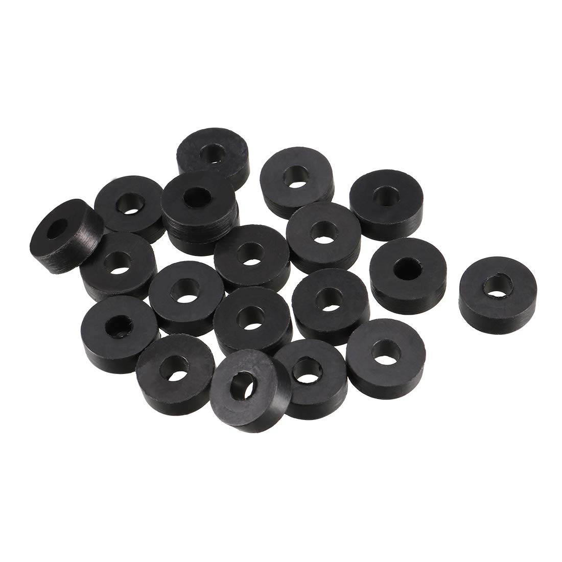 sourcingmap Rubber Flat Washers 11mm OD 4mm ID 4mm Thickness for Faucet Pipe Water Hose, Pack of 20