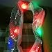 Luwint Colorful LED Flashing Sequin Scarf - Novelty Cool Lights Up Rave Clothing Accessories Toys Gifts for Women Kids Halloween Costume Birthday Party Games Ideas (Silver)