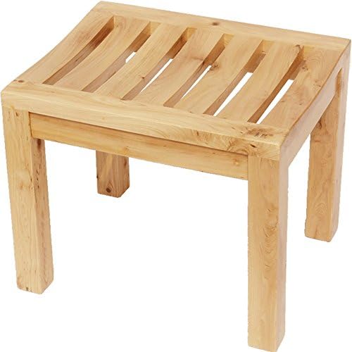 Bath stool Bathroom Stool/Solid Wood Stool/Stool/Bathtub Stool/Cosmetic Stool/Wood Stool/Comb Stool/Stool Slip-proof Waterproof Shower Stool/Can Load 200KG/423435cm