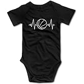 Pengshiliu Basketball Passion Baby Climbing Short Sleeve Onesie 0-6 Month Black