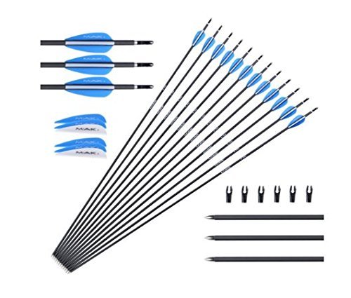 M.A.K [Carbon Arrows] 28-Inch 0.236 inch Diameter Outdoor Target Practice Archery Hunting Arrows with Adjustable Nocks for Compound & Recuve Bow(Pack of 12) - Thumbnail 6