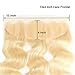 613 Blonde Human Hair 3 Bundles with Frontal Brazilian Body Wave with Baby Hair Frontal 100% Ear to Ear Virgin Human Hair Weave with 13x4 Lace Frontal 161820+14 Inch