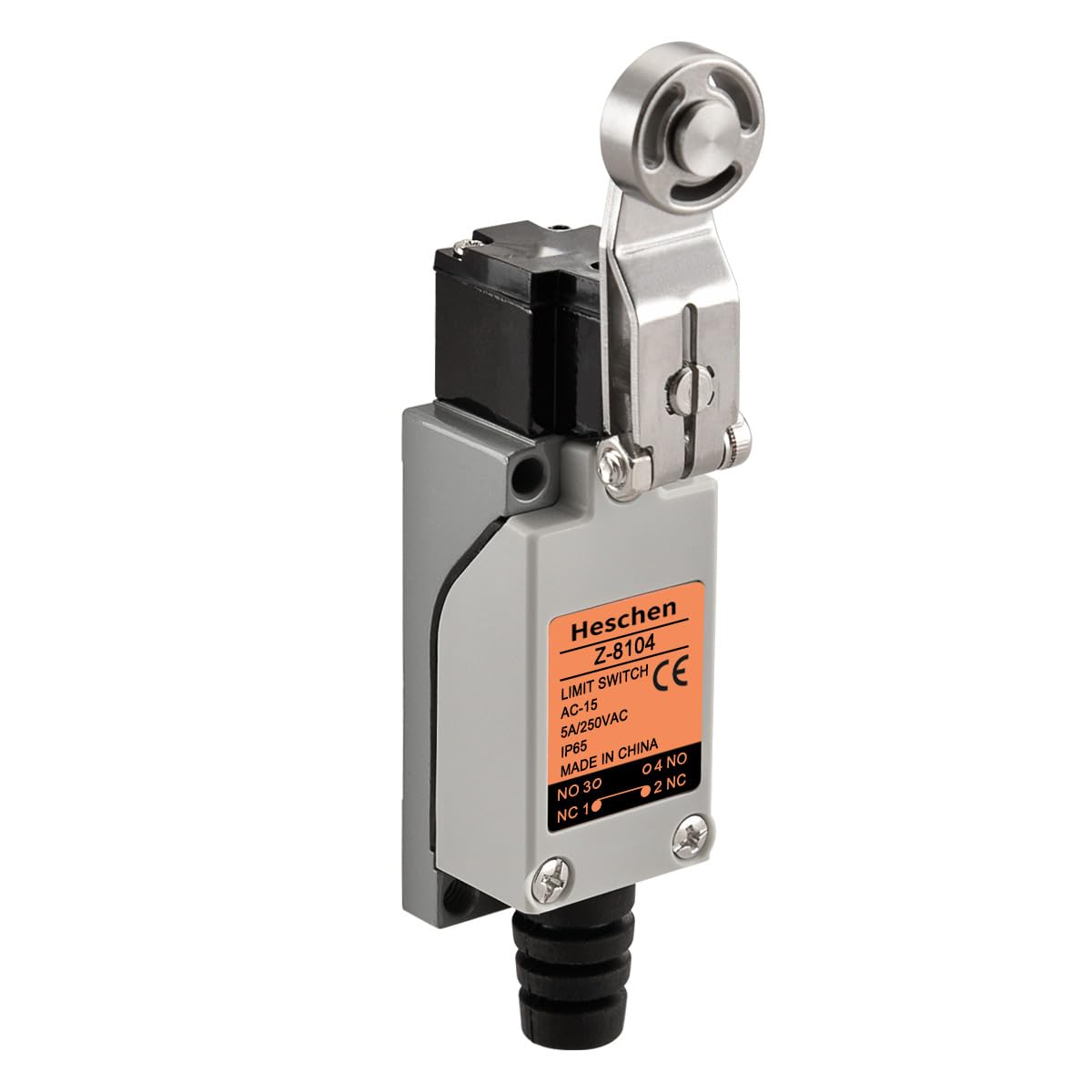 Heschen Limit Switch, XZ-8/104, Rotary Roller Lever, 5A 250VAC, SPDT, Momentary Type, IP65, for CNC Mill Plasma