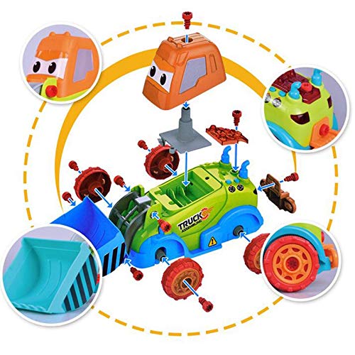 SODIAL Children DIY Screw Disassembly Assembly Electric Bulldozer Toys Engineering Vehicle Cartoon Excavator Kits Puzzle Engineering Vehicle Toy