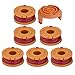 LBK INTERNATIONAL LBK 6-Pack Replacement 10-Foot Grass Trimmer/Edger Spool Line and 1-Pack Cap, Compatible Model WORX WA0010 & 50006531