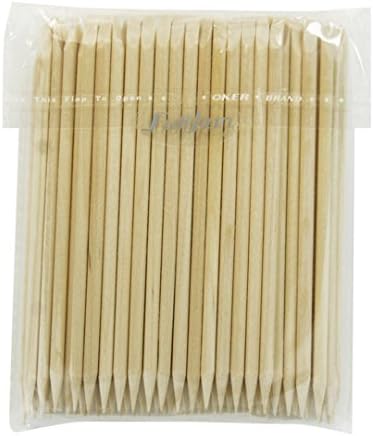 WEIHUALI Fulljion Nail Brush 100Pcs/Set Nail Art Nail Art Decorations Wood Stick Cuticle Pusher Remover Pedicure Manicure Tools
