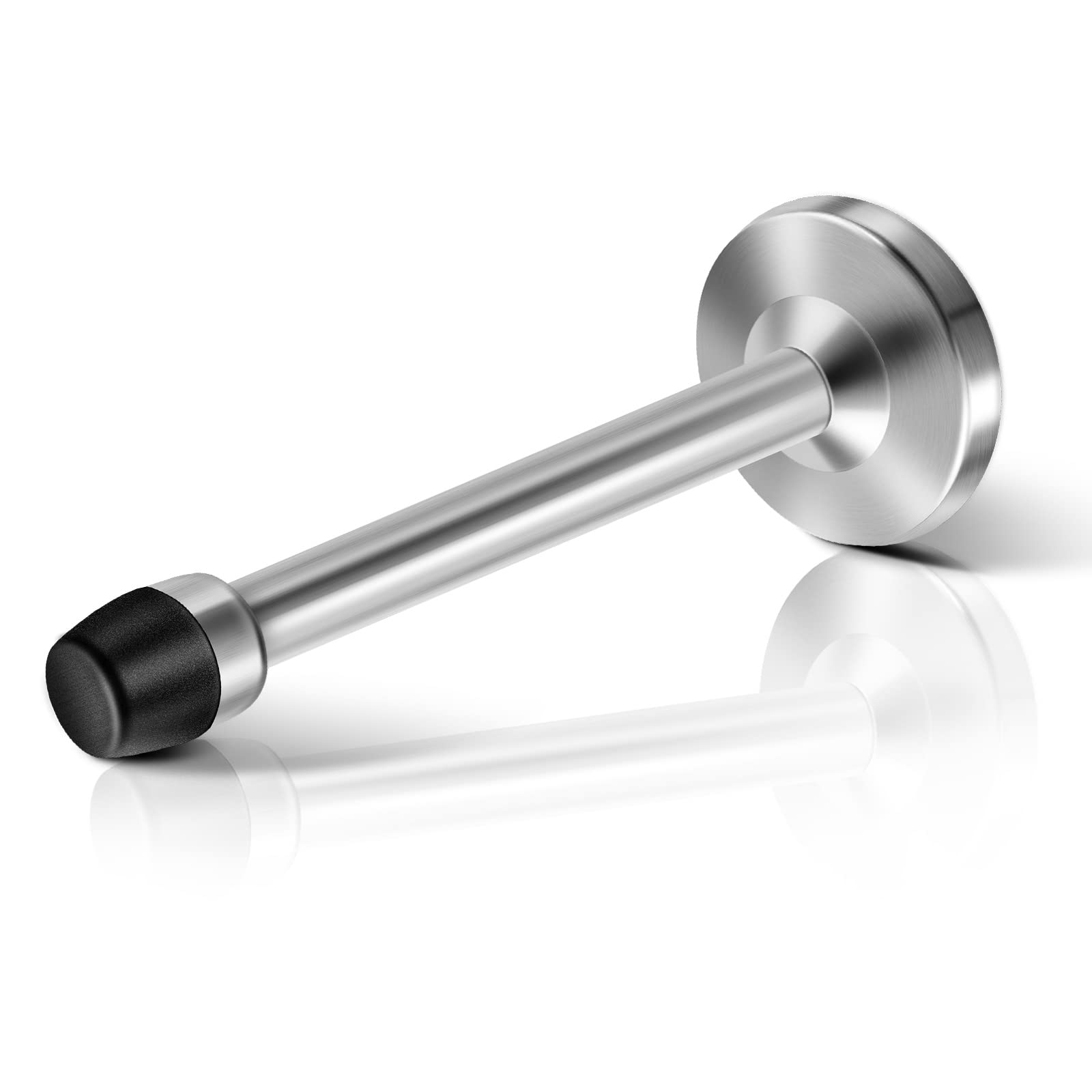 Photo 1 of Door Stops, 6 Inch(150mm) Long Door Stopper, Stainless Steel, Wall Mount Solid Doorstop with Rubber Bumper Tip Modern Heavy Duty Chrome Door Holder, Extra Long Door Stop, Silver