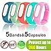 Neviss Mosquito Repellent Bracelet, 5 Pack Waterproof Silicone Mosquito Repellent Wristbands for 360 Hours Indoor&Outdoor Protection, Non-Toxic Natural Mosquito Repellent Bands for Kids Adults