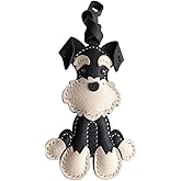 NewLuyer KeyChain Elegant Schnauzer Dog Keychain Fashionable Leather Charm Handmade Key chain for Women Christmas Gifts