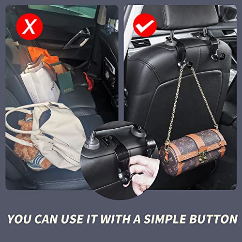 SHEJISI Car Seat Headrest Hooks Pack for Purses Upgrade