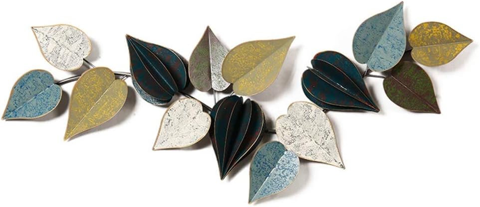 Sculpture Plant Leaves Wall Decoration Pendant Living Room Bedroom Retro Painting 3d Sterling Wrought Iron Gold Oversized 118 * 50 * 8.9cm Statues
