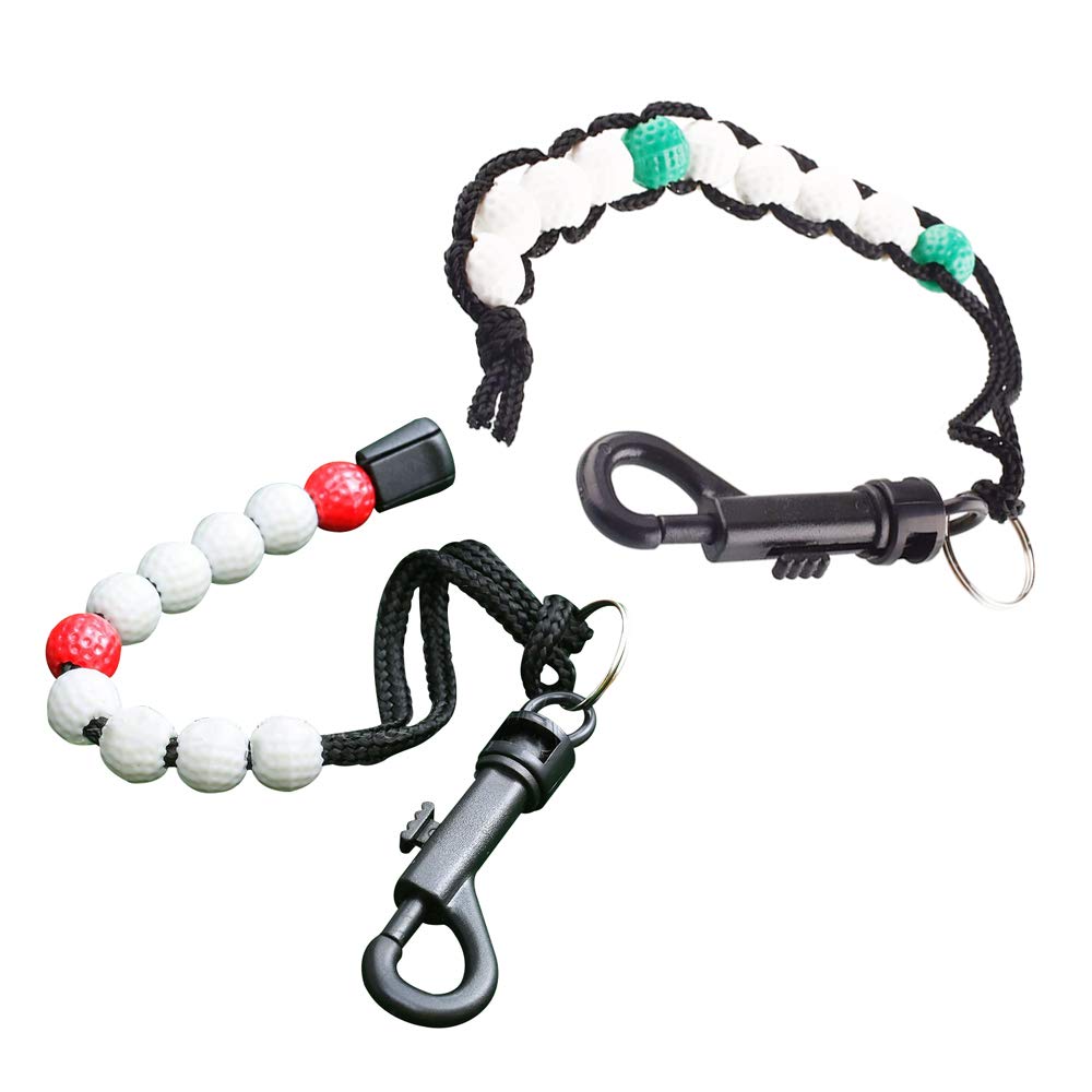 IKAAR Golf Shot Counter Golf Scorers Golf Stroke Score Counter Plastic Golf Ball Beads Putt Counter Golf Accessories Gifts Pack of 2