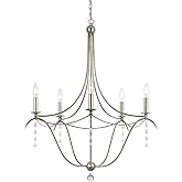 Crystorama Metro 5 Light Crystal Antique Silver Chandelier
