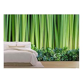Green Leaves Wall Background - Removable Wall Mural | Self-Adhesive Large Wallpaper - 66x96 inches