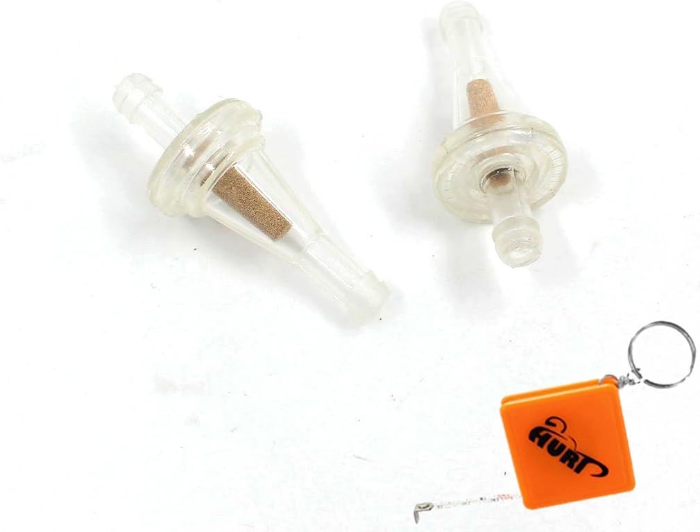 HURI Pack of 2x Inline Fuel Filter Small Plastic Motorcycle Scooter Petrol 6mm ID Pipe